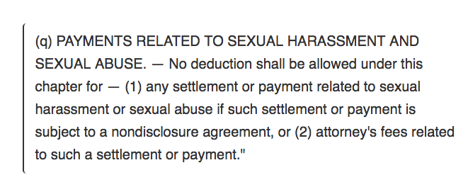 Tax Code Effects Sexual Harassment Settlements