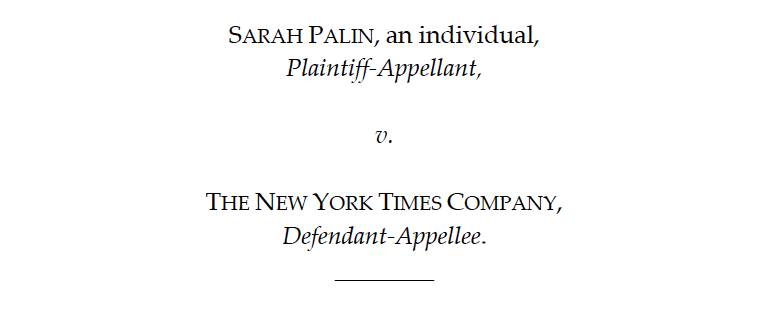 Sarah Palin's Defamation Lawsuit