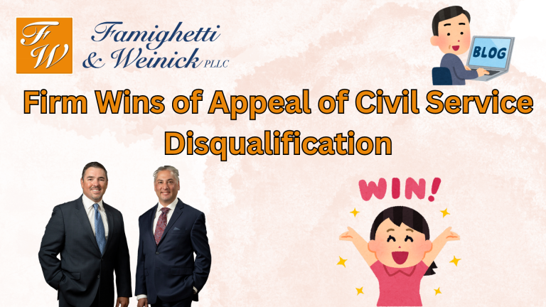 Firm Wins of Appeal of Civil Service Disqualification